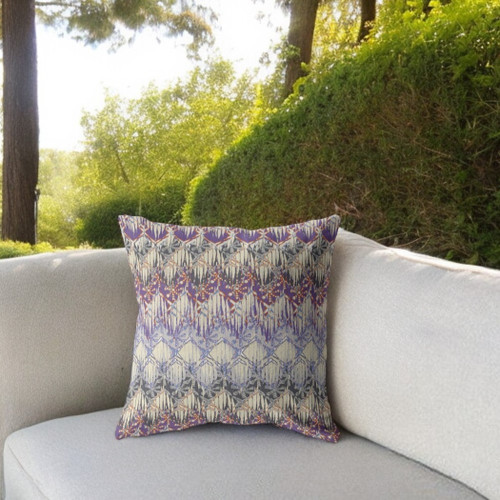 20 Magenta Cream Hatch Indoor Outdoor Zippered Throw Pillow