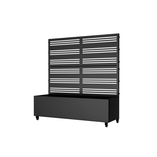 47" X 47" Black Metal Rectangular Planter Box