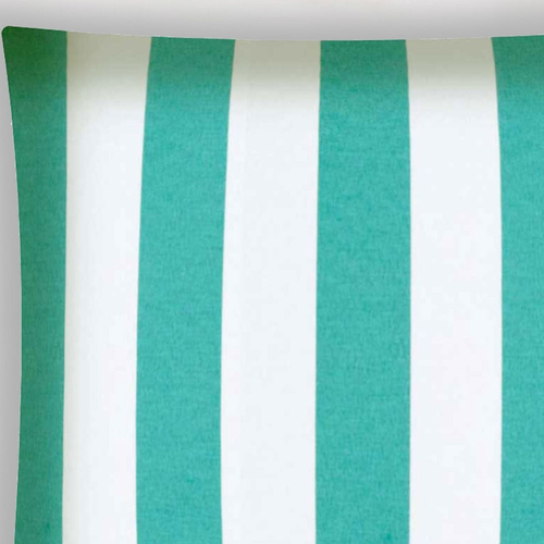 17" X 17" Turquoise And White Zippered Striped Throw Indoor Outdoor Pillow