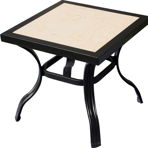 21" Square Ceramic Outdoor Side Table