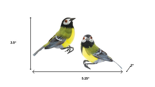 Set of Two Brown And White Fabric Bird Figurine