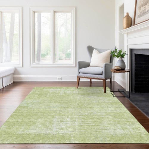 8' X 10' Sage Artichoke Green And Mint Green Abstract Washable Indoor Outdoor Area Rug