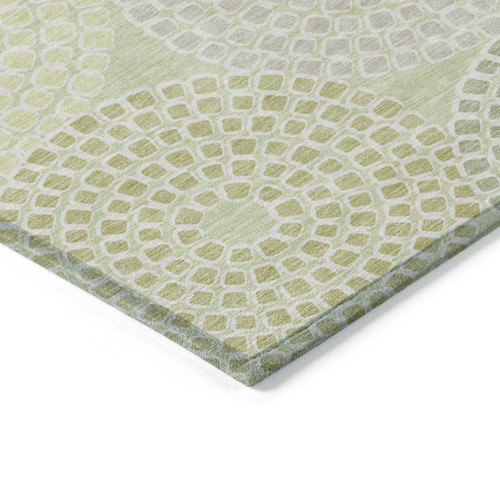 3' X 5' Mint Green And Light Purple Geometric Washable Indoor Outdoor Area Rug