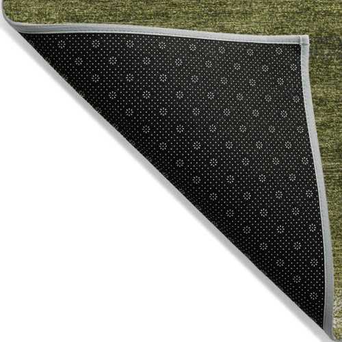 9' X 12' Olive Green And Beige Abstract Washable Indoor Outdoor Area Rug