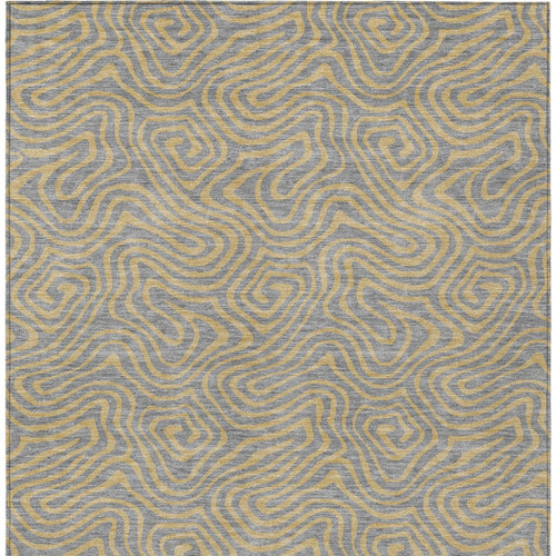 10' X 14' Gray And Beige Abstract Washable Indoor Outdoor Area Rug