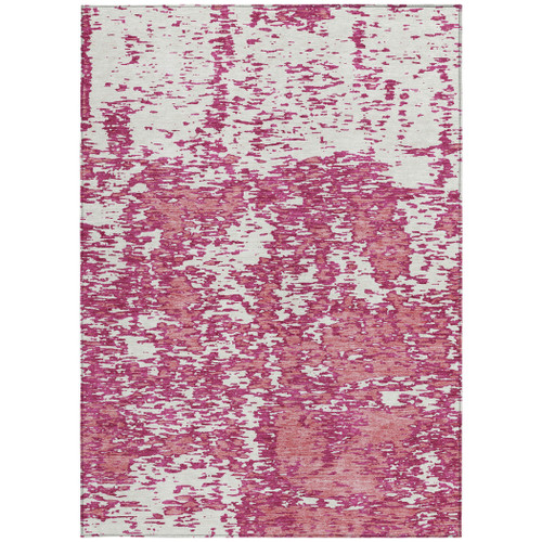 5' X 8' Blush And Ivory Abstract Washable Indoor Outdoor Area Rug