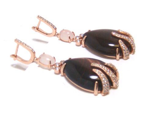 Red Tiger's Eye Drop, Dangle Earrings, 925 Sterling Silver