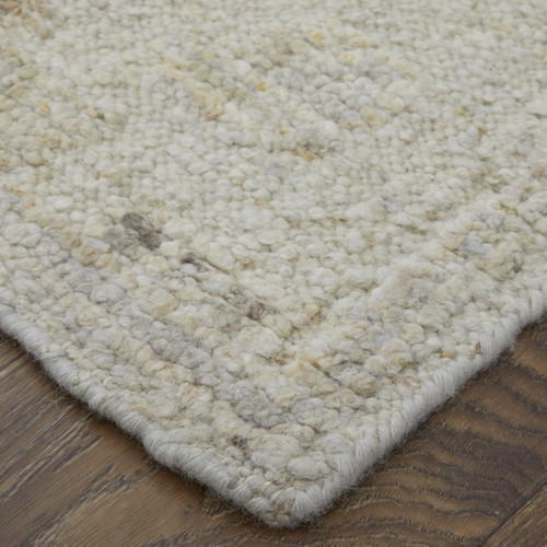 4' X 6' Tan and Gray Wool Floral Hand Knotted Area Rug