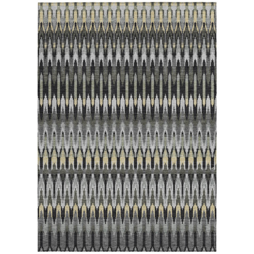 8' X 10' Charcoal Gray And Beige Southwestern Washable Indoor Outdoor Area Rug