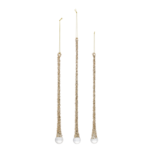 Icicle Drop (Set of 6) 10.25"H, 12"H, 14"H Glass