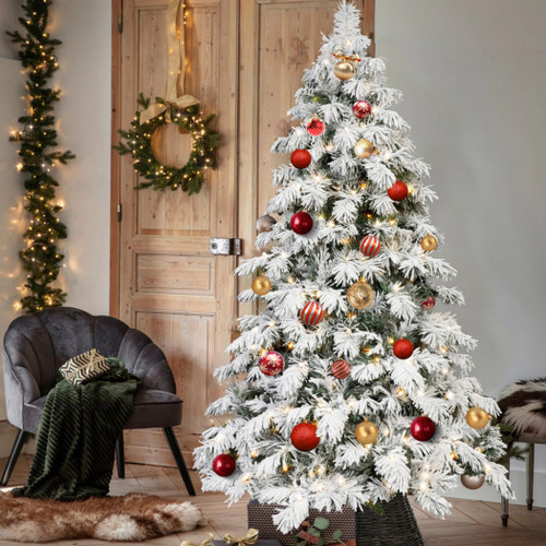 Pre Lit Full Flocked Christmas Tree