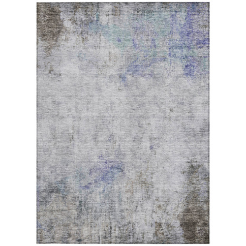 3' X 5' Brown Abstract Washable Indoor Outdoor Area Rug