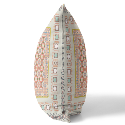 18 White Orange Block Indoor Outdoor Zippered Throw Pillow