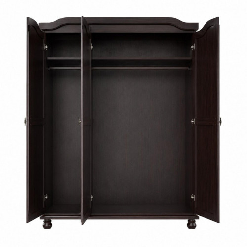 74" Dark Brown Solid Wood Three Door Combo Dresser