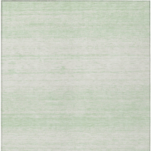 8' X 10' Mint Green And Ivory Striped Washable Indoor Outdoor Area Rug