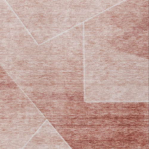 10' X 14' Salmon And Ivory Abstract Washable Indoor Outdoor Area Rug