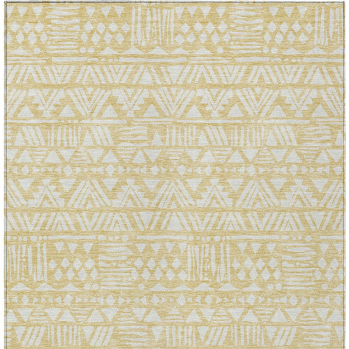 10' X 14' Wheat And Ivory Southwestern Washable Indoor Outdoor Area Rug