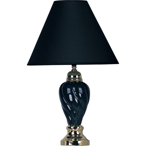 Gold and Navy Blue Table Lamp with Navy Blue Shade