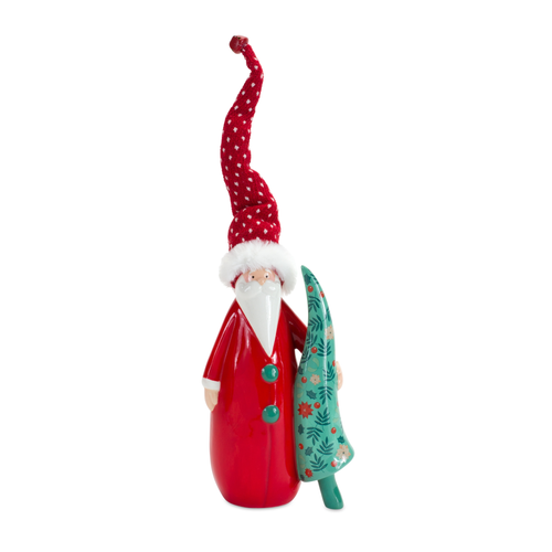 Santa w/Tree (Set of 2) 14"H Clay