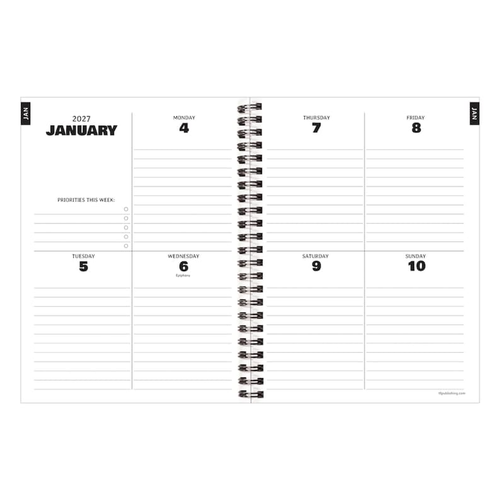 2027 Mahogany Medium Weekly Monthly Planner