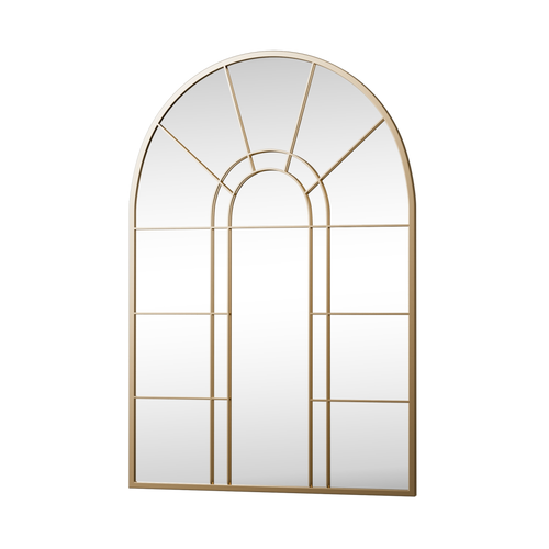 Metal Arch Window Pane Framed Accent Mirror