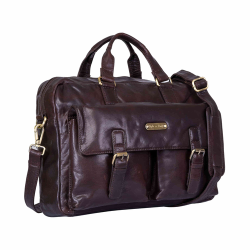 Messenger Bag - Full Grain Dark Brown Vintage Leather