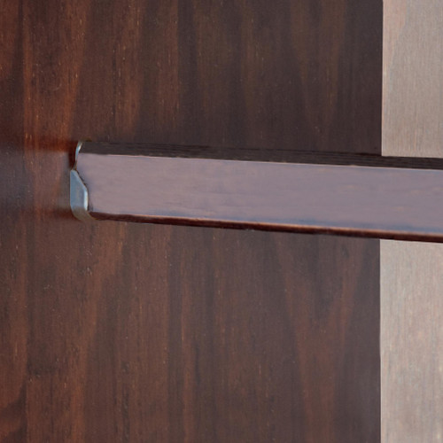 72" Dark Brown Solid Wood Three Door Combo Dresser