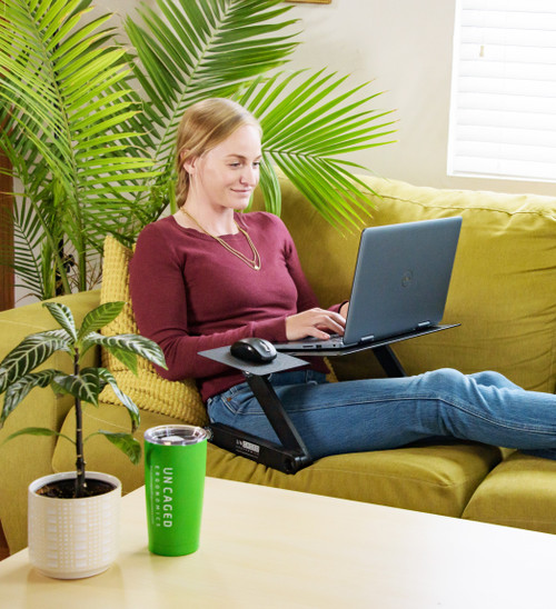 Black Folding Laptop Desk or Laptop Stand with Mousepad