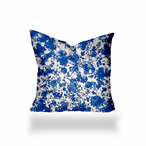 17" X 17" Blue And White Enveloped Coastal Throw Indoor Outdoor Pillow