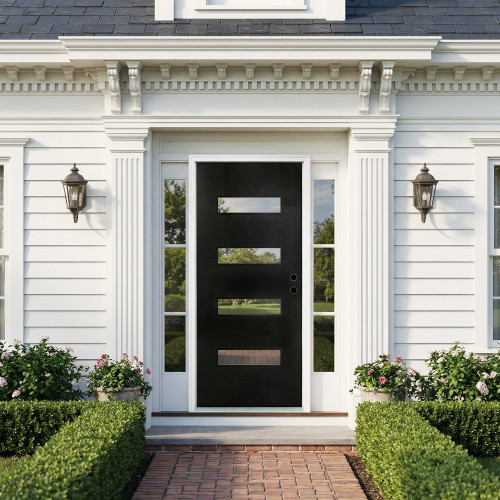 82" X 38" Black Composite Prehung Door