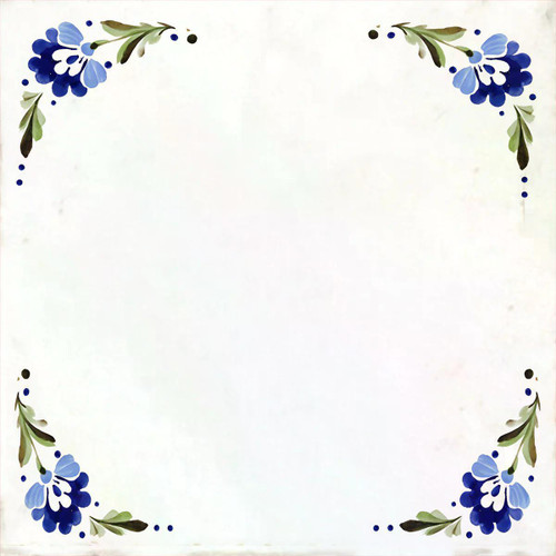 4" x 4" Blue Vinyl Arabesque Peel And Stick Removable Tiles