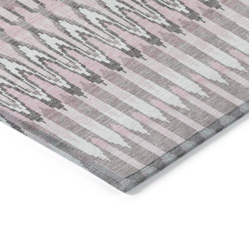 10' X 14' Pink Blush And Gray Southwestern Washable Indoor Outdoor Area Rug