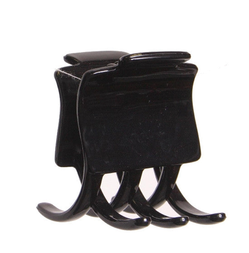 X Large Pony Hair Claw Patent Black