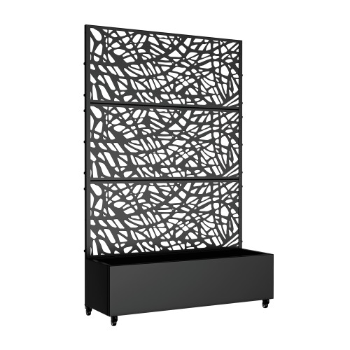 72" X 47" Black Metal Rectangular Planter Box