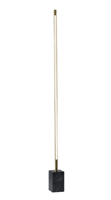 Minimalist Ambient Glow Led Floor Lamp With Dimmer In Antique Brass And Black Marble