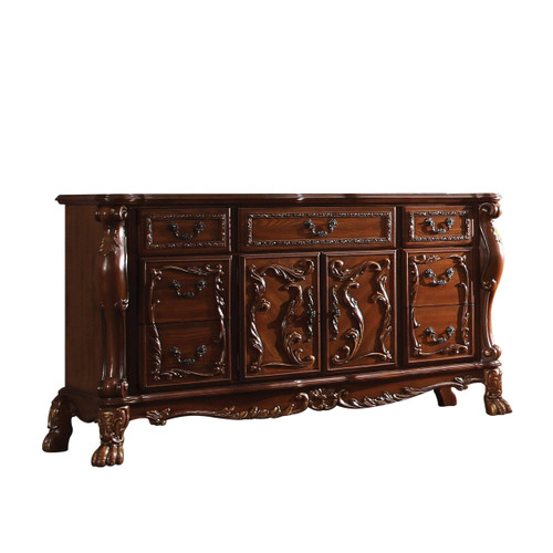 20" X 66" X 38" Cherry Oak Wood Poly Resin Dresserserver Solid Wood