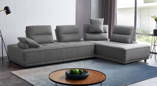 Homeroots Living Room Contemporary Gray Ultimate Lounger Modular Sectional Sofa, Gray