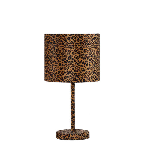 19" Orange And Black Metal Bedside Table Lamp With Orange And Black Drum Shade