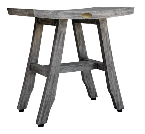 18" Antiqued Gray Teak Rectangular Shower Bench
