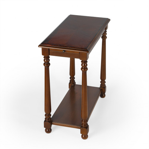 Homeroots Living Room 24" Brown Manufactured Wood Rectangular End Table with Shelf