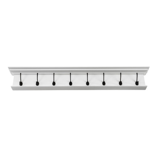 Homeroots Organization Classic White Wood Eight Hook Hanging Coat Rack