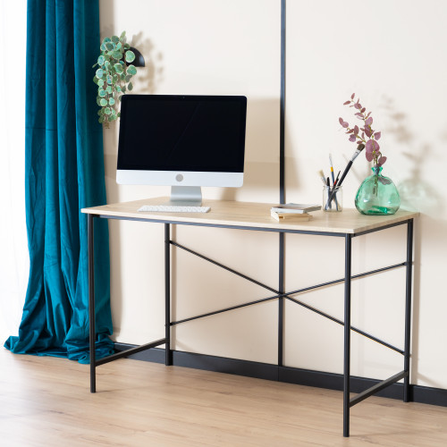 48" Brown and Black Wood Computer Desk