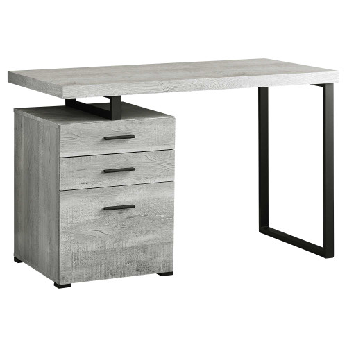 Homeroots Office Computer Desk, Grey Black Finish, 23.75" x 47.25" x 30" Dimensions