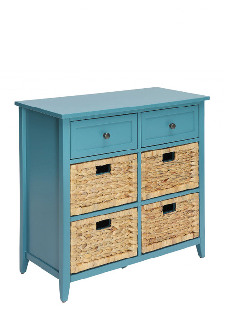 homeroots office Pop Of Color Teal Accent Chest With Storage, Teal, Storage