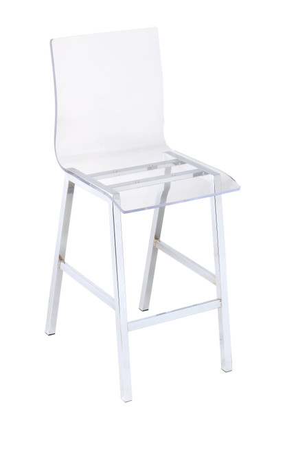 Homeroots 19" x 16" x 39" Acrylic And Chrome Counter Height Chair