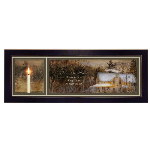 Homeroots Home Decor God Bless Our Home 2 Black Framed Print Wall Art, Black, Framed
