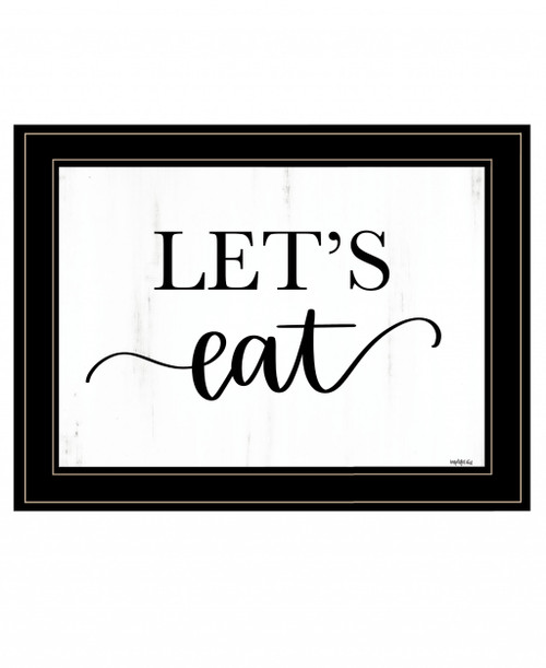 Homeroots Home Decor Lets Eat 3 Black Framed Print Wall Art, Black, 15 x 19 x 1 Inches