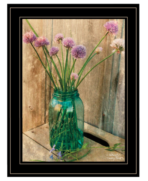 Country Chives 2 Black Framed Print Wall Art