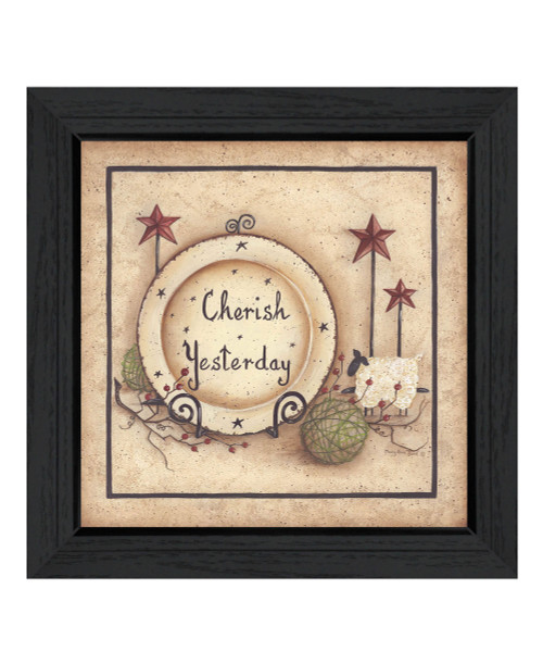 Cherish Yesterday 4 Black Framed Print Wall Art