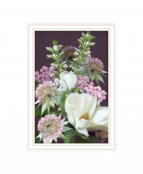 Wild For Plum Bouquet 1 White Framed Print Wall Art